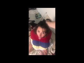 girl with huge breasts sucks ( blowjob, anal, breasts, tits, homemade, homemade